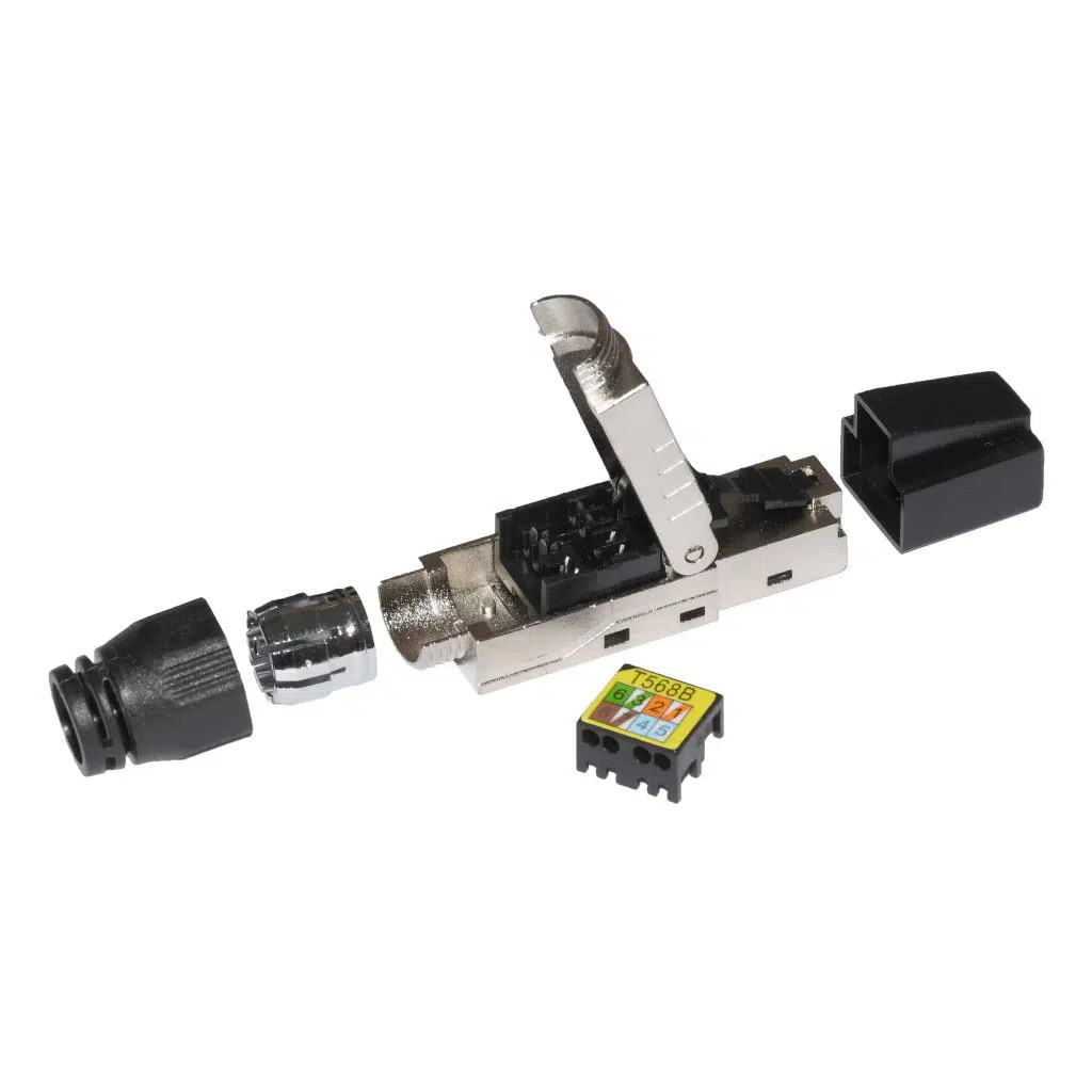 Професійний промисловий конектор RJ45 (8P8C) Cat.6a STP (безінструментальний, з цанговим затискачем) - Зображення 2