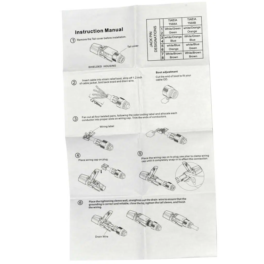 Професійний промисловий конектор RJ45 (8P8C) Cat.6a STP (безінструментальний, з цанговим затискачем) - Зображення 4