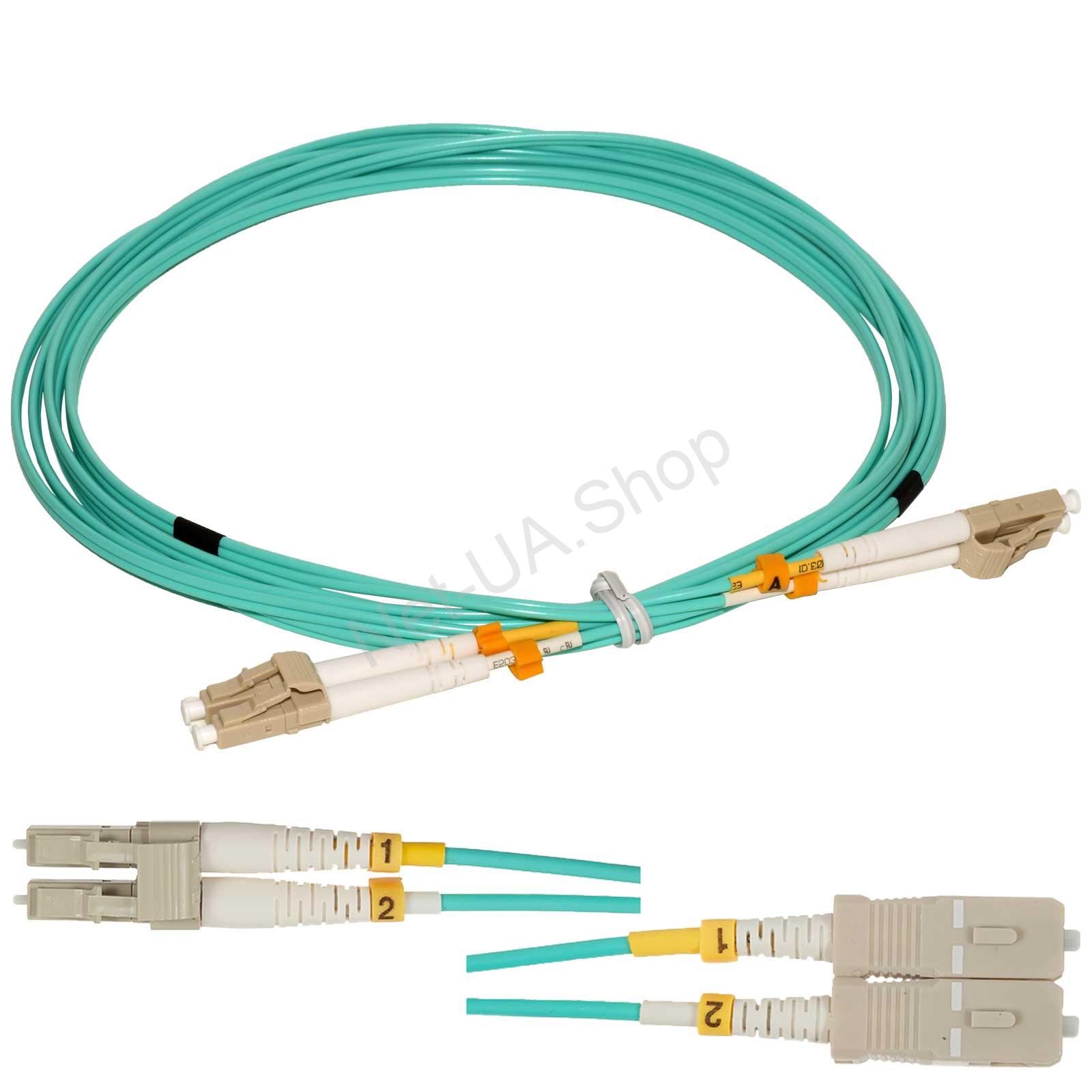 patch-cord-mm-duplex-lc-sc Оптичний патч-корд Мультимод MMF OM3 Дуплекс LC-SC - Зображення 1