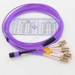 MTP©/MPO - 4x2LC : 8 волоконний Оптичний брекаут (breakout) кабель Multimode MMF OM4