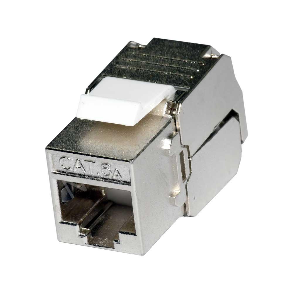 FTP-Cat_6a-keystone-jack-01 Модуль Cat.6A Keystone RJ-45 металевий (безінструментальний) - Зображення 1