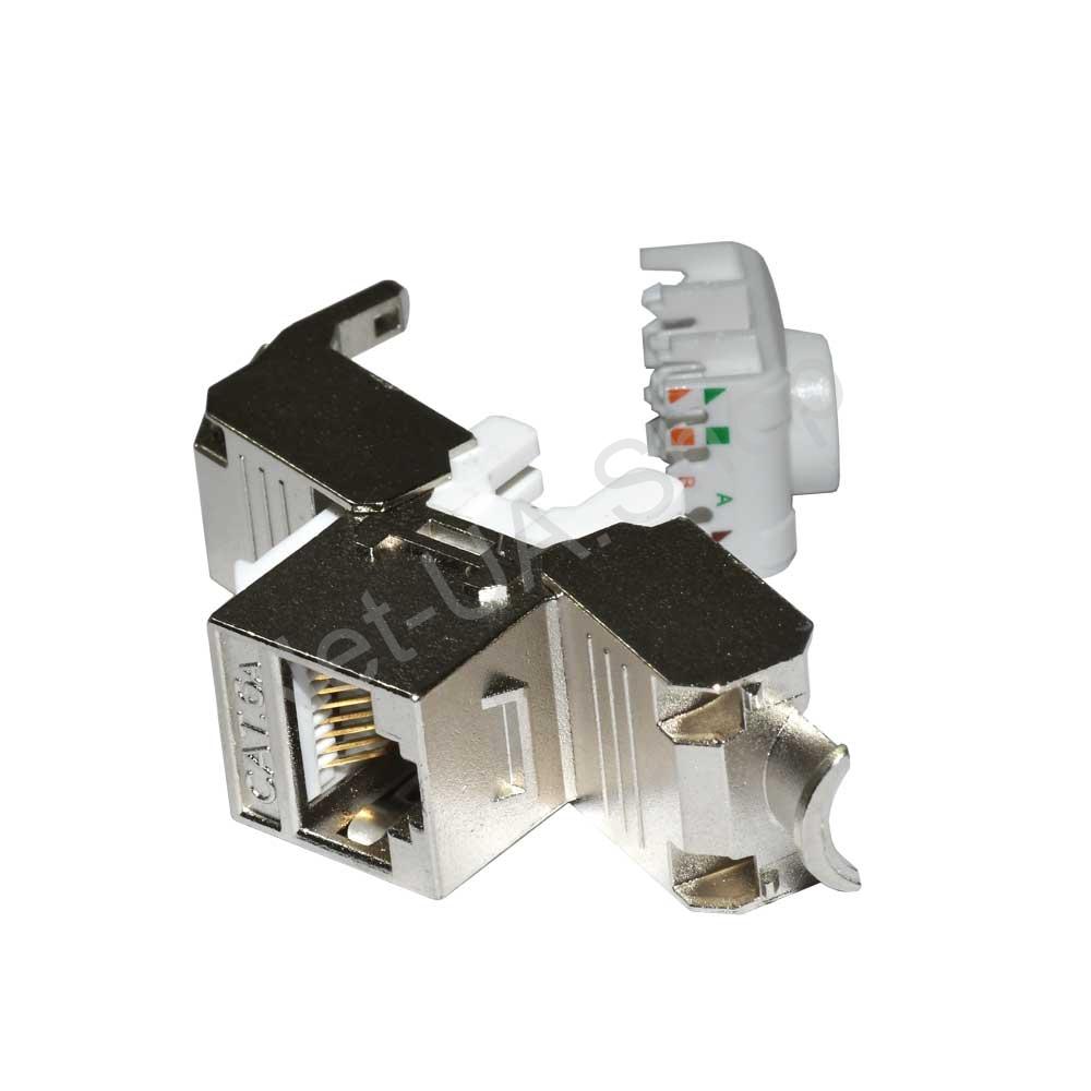 FTP-Cat_6a-keystone-jack-02 Модуль Cat.6A Keystone RJ-45 металевий (безінструментальний) - Зображення 2
