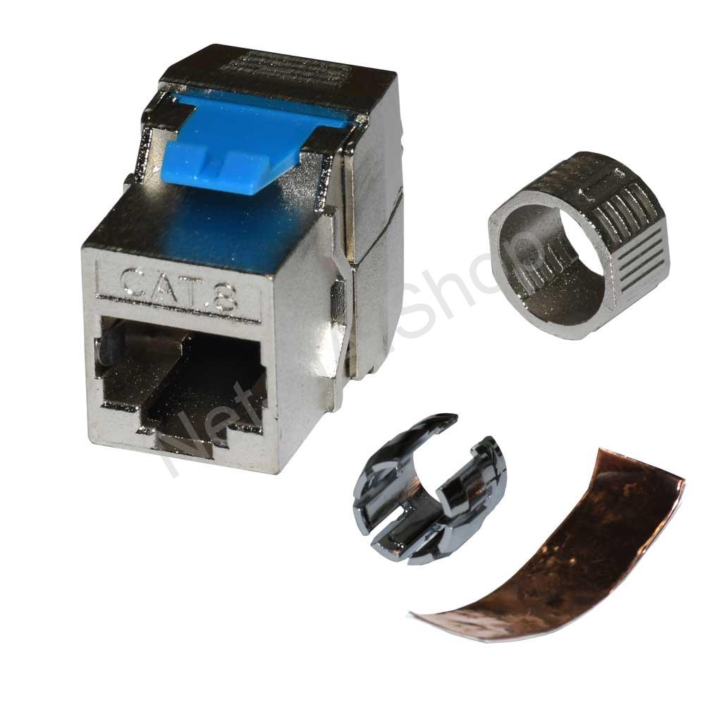 FTP-Cat_8-keystone-jack-01 Модуль Cat.8 Keystone RJ-45 металевий (безінструментальний) - Зображення 1